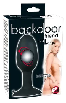You2Toys Large Silicone Plug with Rotating Ball & Suction Cup, Black