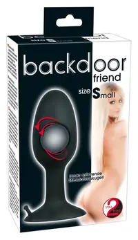 You2Toys Small Silicone Plug with Rotating Ball, Black, 8 cm