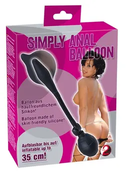 Simply Anal Inflatable Silicone Expansion Plug Black 30cm