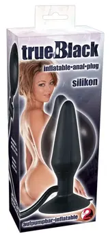 You2Toys True Black Inflatable Plug with Suction Base, 15 cm, Silicone