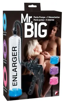 You2Toys Mr. Big Vacuum Enhancement System 32cm with 3 Sleeves, Transparent