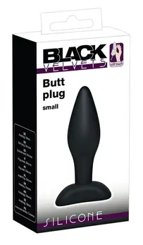 Black Velvets Small Plug Silicone 9cm Compact Anatomical Model Black