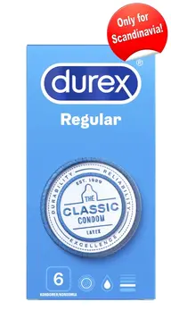 Durex Regular 6-Pack Natural Latex Transparent Condoms 56mm