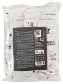 Secura Extra Safe 100pcs - Reinforced Transparent Latex System, 52mm