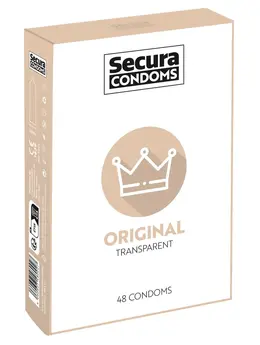 Secura Original 48pcs Classic Transparent Vegan-Friendly Condoms