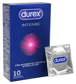 Durex Intense Orgasmic Condoms 10 pcs Mint Flavour Ribbed & Dotted 56 mm