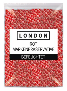 London Red 1000 pcs Strawberry Flavoured Lubricated Condoms 56mm