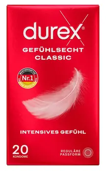 Durex Gefuhlsecht Class 20-Pack - Ultra-Thin Anatomical Condoms