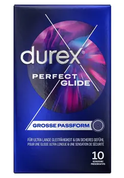 Durex Perfect Glide 10-Pack Enhanced Lubrication Condoms 56 mm