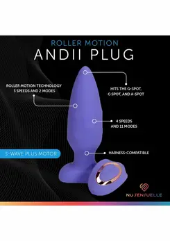 Andii Roller Motion Plug Black Remote-Controlled 4 Speeds 11 Modes