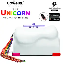 The Cowgirl Unicorn Premium Intimate Machine with Rainbow Tail, 2 Attachments