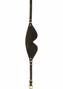 TABOOM Blindfold Vegan PU Leather Adjustable Eye Mask Black