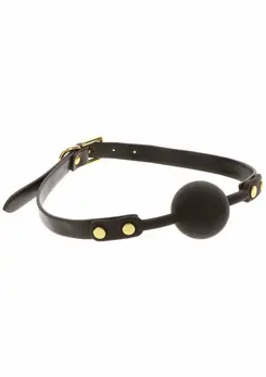 TABOOM Ball Gag Black & Gold Adjustable Vegan PU Leather 8713221833617