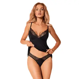 Obsessive Bella Rou Floral Embroidered Top & Panties Set XL/2XL