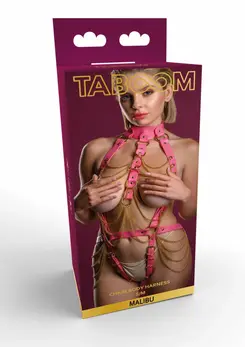 Taboom Malibu Body Harness Pink Gold Vegan PU Adjustable Chains
