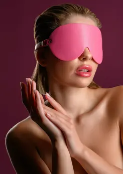 Taboom Malibu Blindfold Pink Vegan PU Leather Adjustable Strap