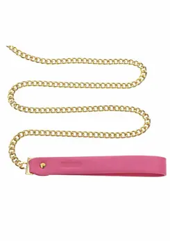 Taboom Malibu Collar and Leash Pink Vegan Leather Gold Details
