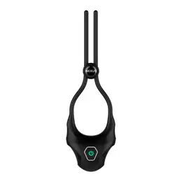 Nexus Forge Adjustable Vibrating Silicone Ring Black USB Rechargeable