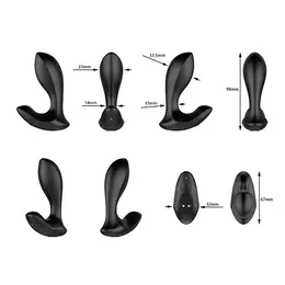Nexus Duo Plug Remote Control Silicone System Small Black 98mm