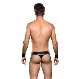 Envy Biker 3-Piece Costume Set L/XL - Bottoms, Cuffs & Hat Black