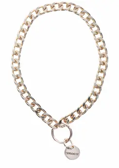 TABOOM Dona Statement Collar & Leash Rose Gold Vegan Leather Set