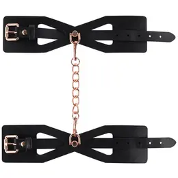 Sportsheets Sex & Mischief Brat Handcuffs with Rose Gold Chain, Black
