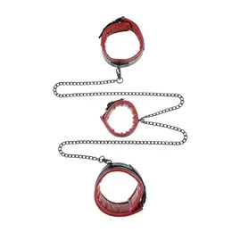 Sportsheets Saffron Chained & Tamed Restraint Set - Adjustable Red-Black
