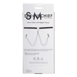 Sportsheets S&M Amor Adjustable Collar with Decorative Jewelry - Black