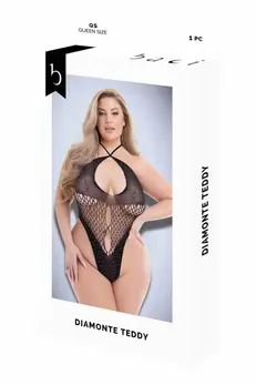 Baci Diamonte Teddy, Black, Adjustable Halter, One Size