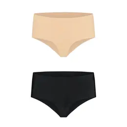 Bye Bra Invisible High Brief 2-Pack Cotton Gusset Nude & Black XXL