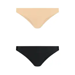 Bye Bra Invisible Brazilian Briefs 2-Pack Nude & Black XXL Seamless