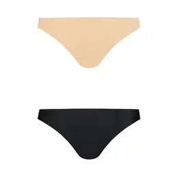 Bye Bra Invisible Brazilian Briefs 2-Pack Nude & Black Size M