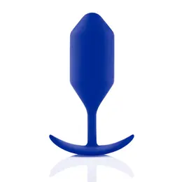 b-Vibe Snug Plug 4 Navy - Weighted Silicone Intimate Device, Large Size