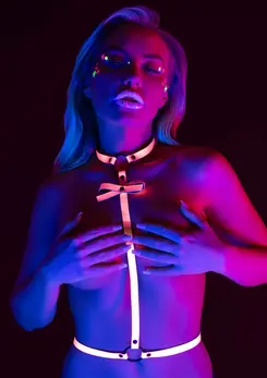 TABOOM Glow In The Dark Seductive Harness With Bow Adjustable Straps