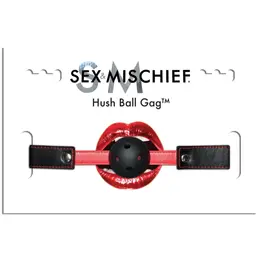 Sportsheets S&M Hush Ball Gag - Adjustable Breathable Model, Black