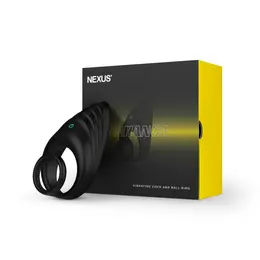 Nexus Enhance Rechargeable Dual Vibrating Intimate Ring - Black Silicone