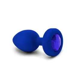 b-Vibe Vibrating Jewel Plug L/XL Navy - Silicone, Rechargeable, 15 Modes