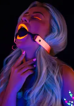 TABOOM Glow in the Dark Ball Gag Adjustable Silicone Black