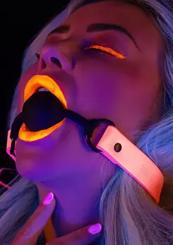 TABOOM Glow in the Dark Ball Gag Adjustable Silicone Black