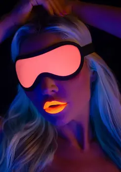 TABOOM Glow in the Dark Blindfold Vegan Leather Adjustable Strap