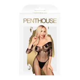 Penthouse High Profile Bodystocking Black S/L - Net & Lace Design