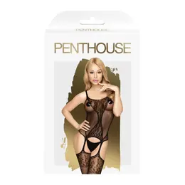Penthouse Miss Curvy Net Bodystocking Black XL Lace Detail