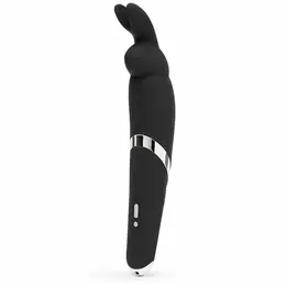 Happy Rabbit Wand Black - Silicone Massager, 10 Modes, Waterproof