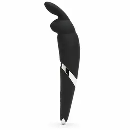 Happy Rabbit Wand Black - Silicone Massager, 10 Modes, Waterproof
