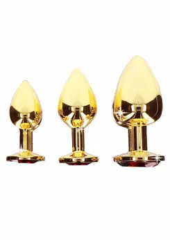 TABOOM Plug With Diamond Jewel S Gold Aluminium Red Crystal