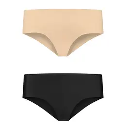Bye Bra Invisible Panties XL - Nude & Black Seamless 2-Pack Comfort Fit