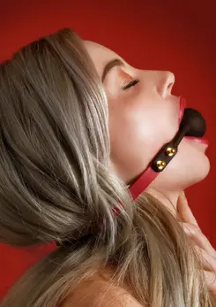 TABOOM Silicone Ball Gag Adjustable Black - Premium Silicone, Unisex