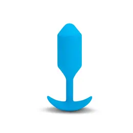 b-Vibe Vibrating Snug Plug 3 Blue - Weighted Silicone Model 160g