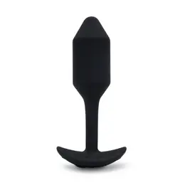 b-Vibe Vibrating Snug Plug 2 Black - Weighted Silicone Model, 112g