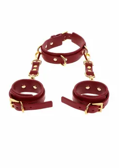 TABOOM D-Ring Collar Deluxe & Wrist Cuffs Set - Adjustable, Black